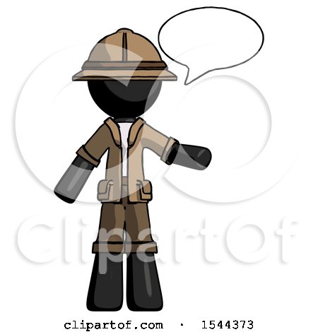Black Explorer Ranger Man with Word Bubble Talking Chat Icon by Leo Blanchette