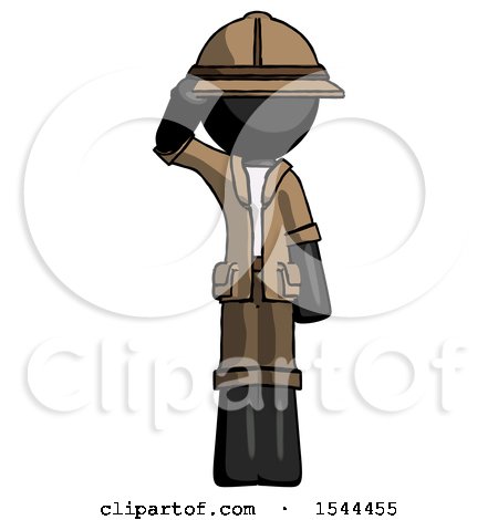 Black Explorer Ranger Man Soldier Salute Pose by Leo Blanchette