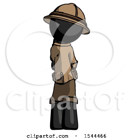Black Explorer Ranger Man Thinking, Wondering, or Pondering Rear View by Leo Blanchette