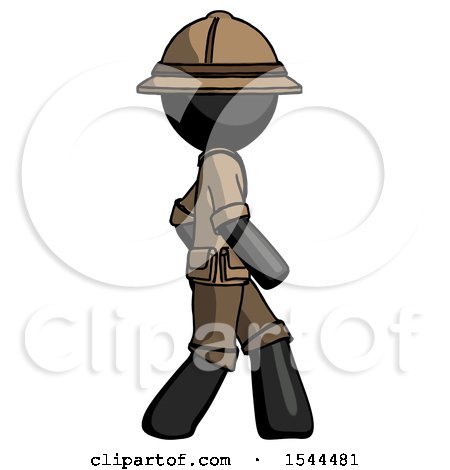 Black Explorer Ranger Man Walking Right Side View by Leo Blanchette