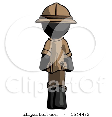 Black Explorer Ranger Man Walking Away, Back View by Leo Blanchette