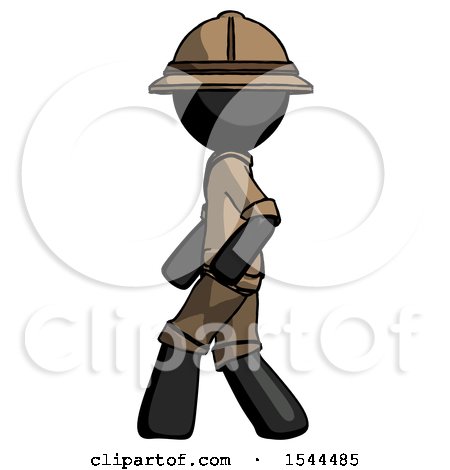 Black Explorer Ranger Man Walking Left Side View by Leo Blanchette