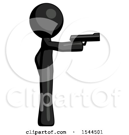 Black Design Mascot Man Firing a Handgun by Leo Blanchette