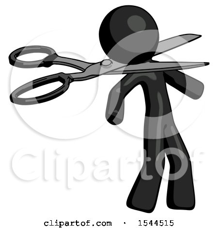 Black Design Mascot Man Scissor Beheading Office Worker Execution by Leo Blanchette