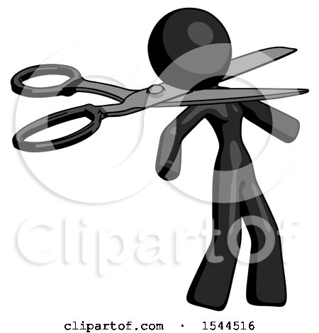 Black Design Mascot Woman Scissor Beheading Office Worker Execution by Leo Blanchette