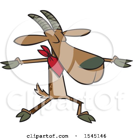 Clipart of a Cartoon Goat Doing Yoga - Royalty Free Vector Illustration by toonaday