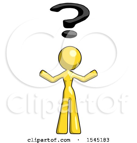 Yellow Design Mascot Woman Question Mark Above Head, Confused by Leo Blanchette