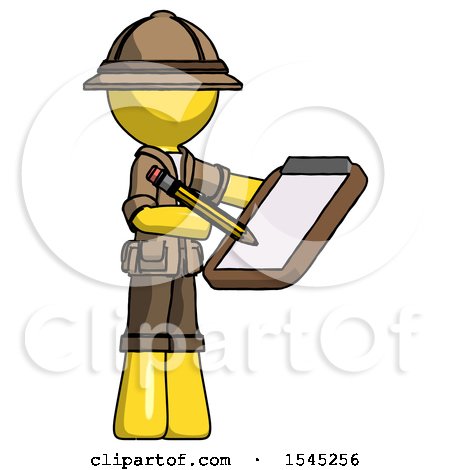 Yellow Explorer Ranger Man Using Clipboard and Pencil by Leo Blanchette