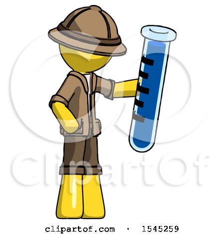 Yellow Explorer Ranger Man Holding Large Test Tube by Leo Blanchette
