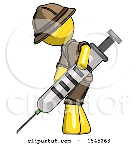 Yellow Explorer Ranger Man Using Syringe Giving Injection by Leo Blanchette