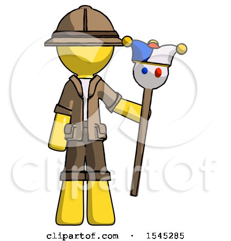 Yellow Explorer Ranger Man Holding Jester Staff by Leo Blanchette