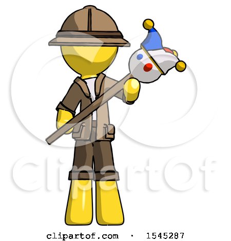 Yellow Explorer Ranger Man Holding Jester Diagonally by Leo Blanchette