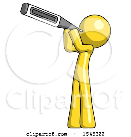Yellow Design Mascot Man Thermometer in Mouth by Leo Blanchette