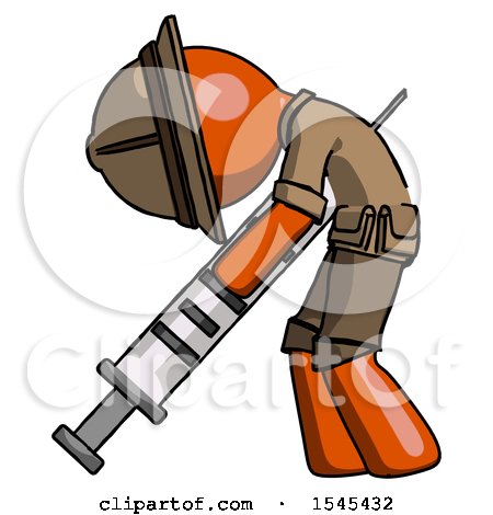 Orange Explorer Ranger Man Lethal Injection, Impaled on Syringe by Leo Blanchette