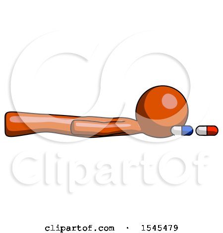 Orange Design Mascot Man Death or Suicide by Pills by Leo Blanchette