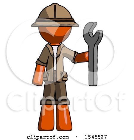 Orange Explorer Ranger Man Holding Wrench Ready to Repair or Work by Leo Blanchette
