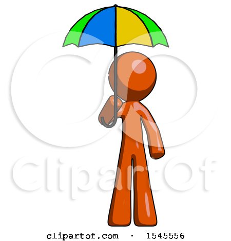 Orange Design Mascot Man Holding Umbrella Rainbow Colored by Leo Blanchette