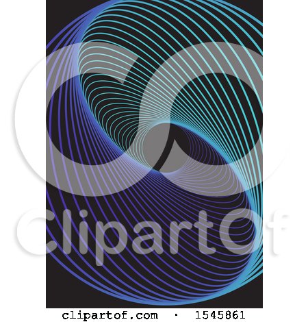 Clipart of a Wire Wave Design on Black - Royalty Free Vector Illustration by KJ Pargeter