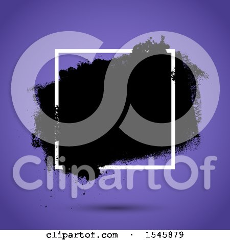 Clipart of a Grunge Frame over Purple - Royalty Free Vector Illustration by KJ Pargeter
