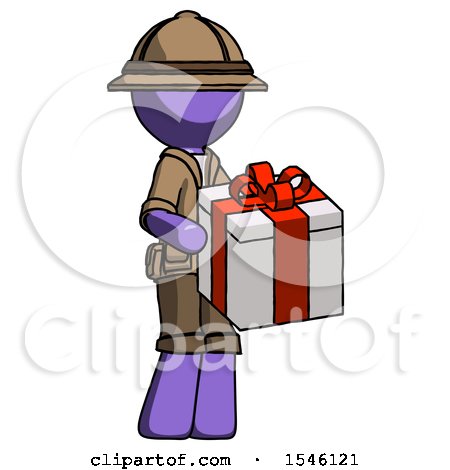 Purple Explorer Ranger Man Giving a Present by Leo Blanchette