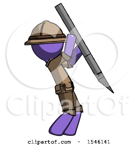Purple Explorer Ranger Man Stabbing or Cutting with Scalpel by Leo Blanchette