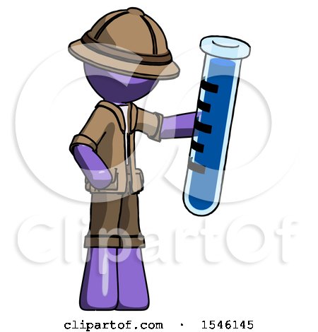 Purple Explorer Ranger Man Holding Large Test Tube by Leo Blanchette