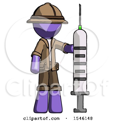 Purple Explorer Ranger Man Holding Large Syringe by Leo Blanchette