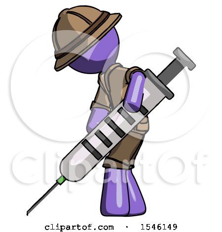 Purple Explorer Ranger Man Using Syringe Giving Injection by Leo Blanchette