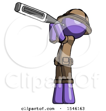 Purple Explorer Ranger Man Thermometer in Mouth by Leo Blanchette