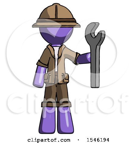 Purple Explorer Ranger Man Holding Wrench Ready to Repair or Work by Leo Blanchette