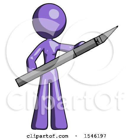 Purple Design Mascot Woman Holding Large Scalpel by Leo Blanchette