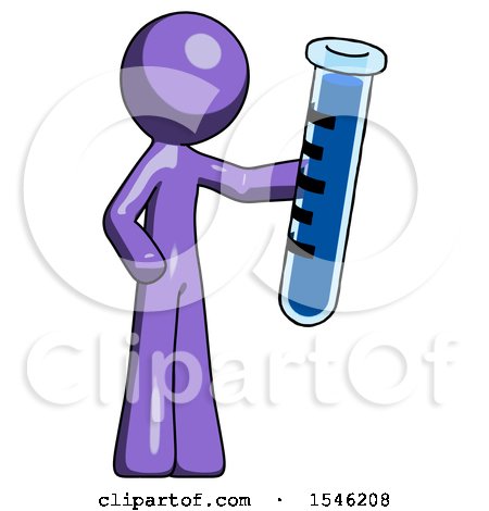 Purple Design Mascot Man Holding Large Test Tube by Leo Blanchette