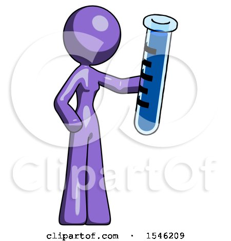 Purple Design Mascot Woman Holding Large Test Tube by Leo Blanchette