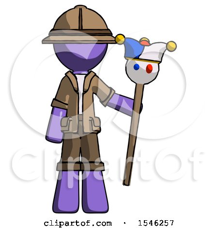 Purple Explorer Ranger Man Holding Jester Staff by Leo Blanchette