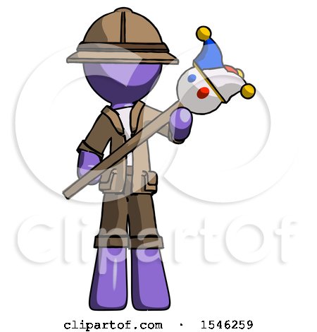 Purple Explorer Ranger Man Holding Jester Diagonally by Leo Blanchette