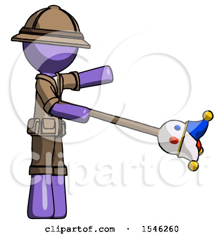 Purple Explorer Ranger Man Holding Jesterstaff - I Dub Thee Foolish Concept by Leo Blanchette