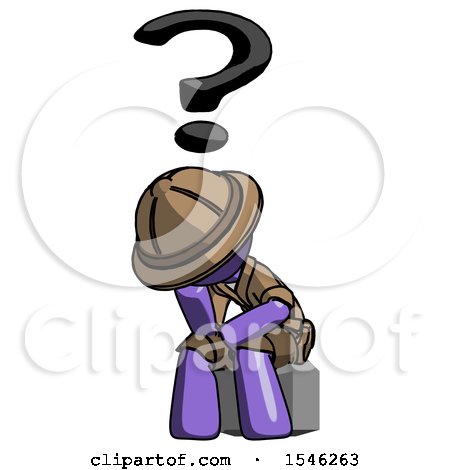 Purple Explorer Ranger Man Thinker Question Mark Concept by Leo Blanchette