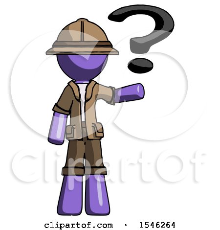 Purple Explorer Ranger Man Holding Question Mark to Right by Leo Blanchette