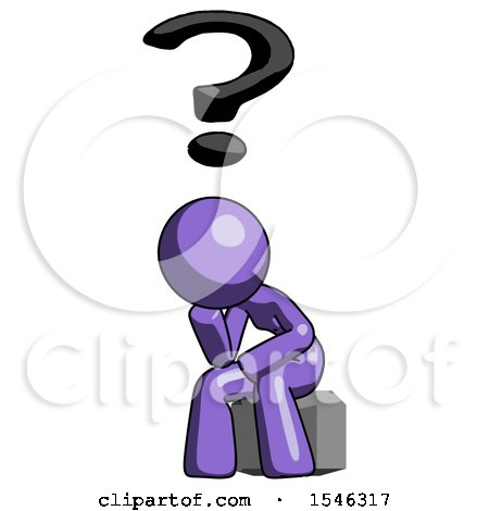 Purple Design Mascot Woman Thinker Question Mark Concept by Leo Blanchette