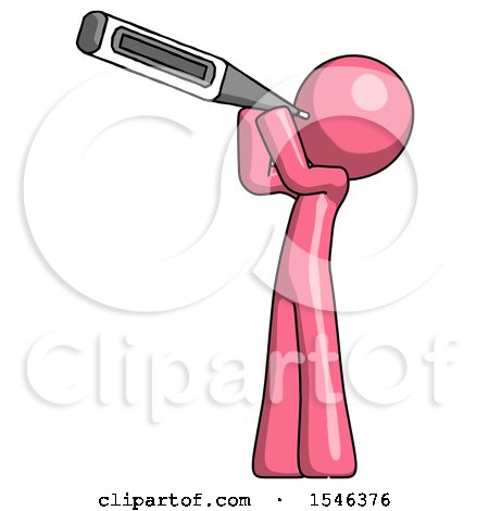 Pink Design Mascot Man Thermometer in Mouth by Leo Blanchette