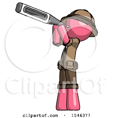 Pink Explorer Ranger Man Thermometer in Mouth by Leo Blanchette