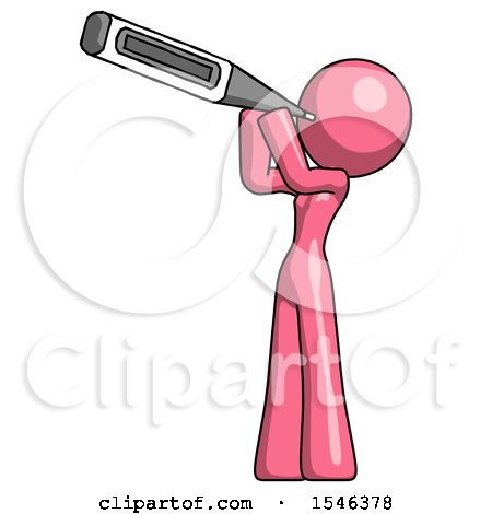 Pink Design Mascot Woman Thermometer in Mouth by Leo Blanchette