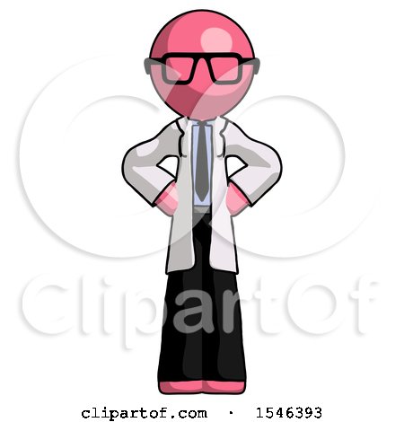 Pink Doctor Scientist Man Hands on Hips by Leo Blanchette