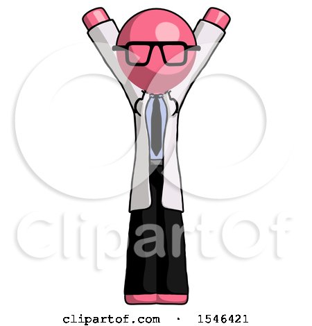 Pink Doctor Scientist Man Hands up by Leo Blanchette