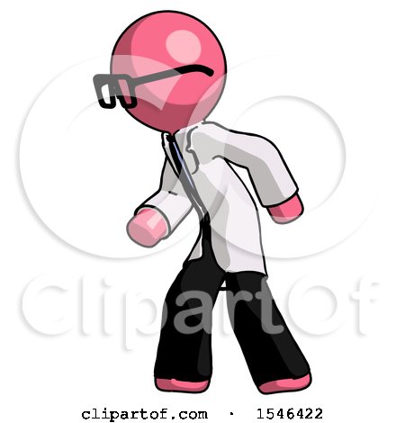 Pink Doctor Scientist Man Suspense Action Pose Facing Left by Leo Blanchette