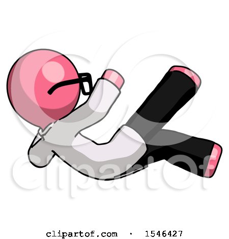 Pink Doctor Scientist Man Falling Backwards by Leo Blanchette