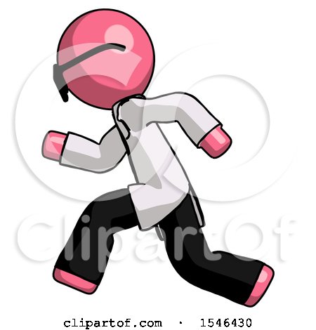 Pink Doctor Scientist Man Running Fast Left by Leo Blanchette
