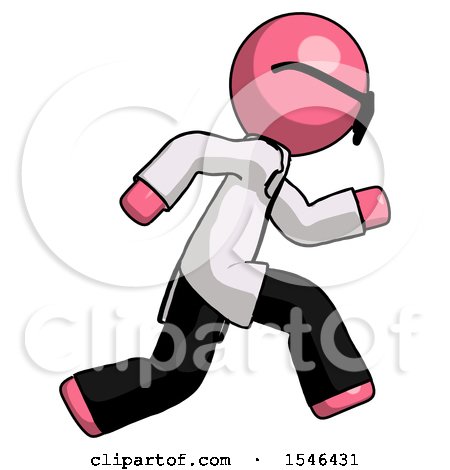 Pink Doctor Scientist Man Running Fast Right by Leo Blanchette