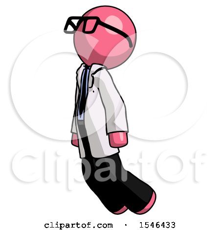 Pink Doctor Scientist Man Floating Through Air Left by Leo Blanchette