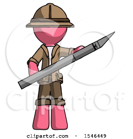 Pink Explorer Ranger Man Holding Large Scalpel by Leo Blanchette